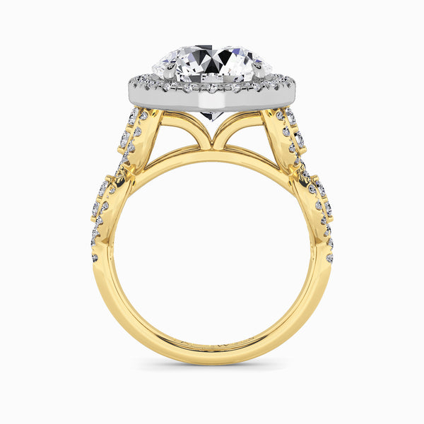 Round Brilliant Cut Halo Braided Band Lab Diamond Engagement Ring (1ct+)