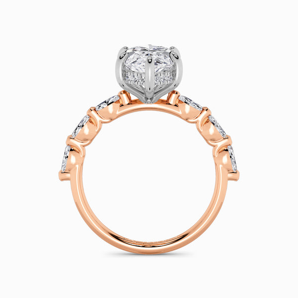 Marquise Brilliant Cut Marquise Diamond Band Lab Diamond Engagement Ring (1.00ct+)