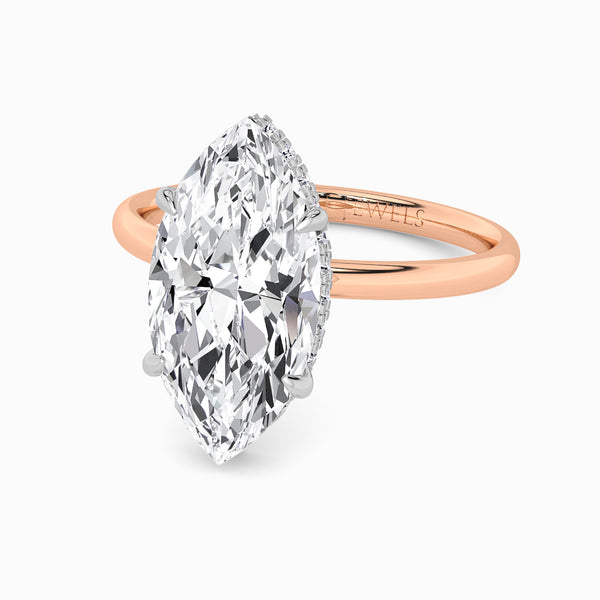 Marquise Brilliant Cut Solitaire Plain Band Lab Diamond Engagement Ring (Floating Head) (1ct+)