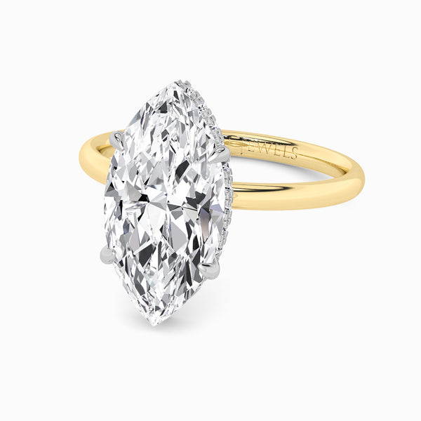 Marquise Brilliant Cut Solitaire Plain Band Lab Diamond Engagement Ring (Floating Head) (1ct+)