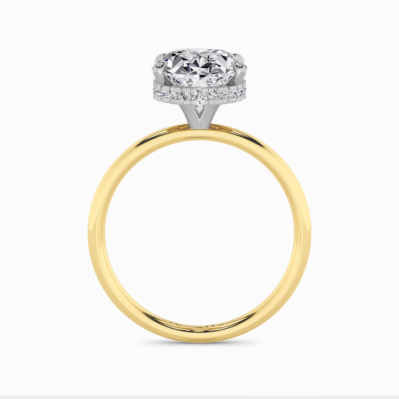 Marquise Brilliant Cut Solitaire Plain Band Lab Diamond Engagement Ring (Floating Head) (1ct+)