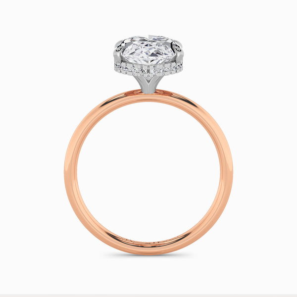 Oval Brilliant Cut Solitaire Plain Band Lab Diamond Engagement Ring (Floating Head) (1ct+)