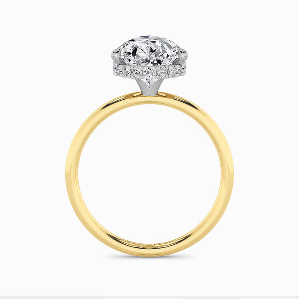 Pear Brilliant Cut Solitaire Plain Band Lab Diamond Engagement Ring (Floating Head) (1ct+)