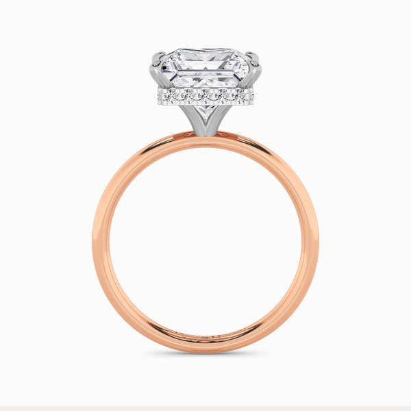 Princess Cut Solitaire Plain Band Lab Diamond Engagement Ring (Floating Head) (1ct+)