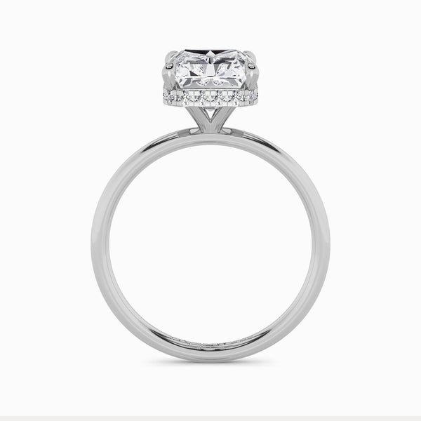 Radiant Cut Solitaire Plain Band Lab Diamond Engagement Ring (Floating Head) (1ct+)