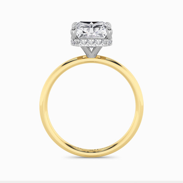 Radiant Cut Solitaire Plain Band Lab Diamond Engagement Ring (Floating Head) (1ct+)