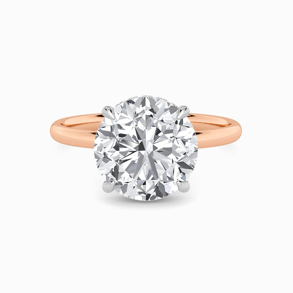 Round Brilliant Cut Solitaire Plain Band Lab Diamond Engagement Ring (Floating Head) (1ct+)