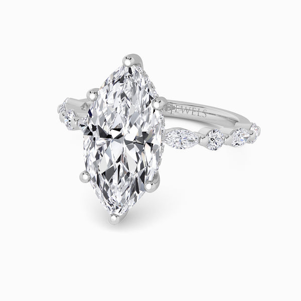 Marquise Brilliant Lab Diamond Engagement Ring With Bubble Band (1CT+)