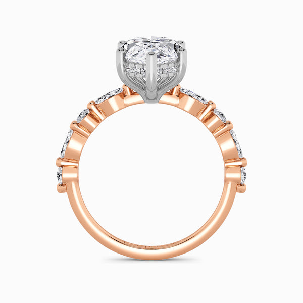 Marquise Brilliant Lab Diamond Engagement Ring With Bubble Band (1CT+)