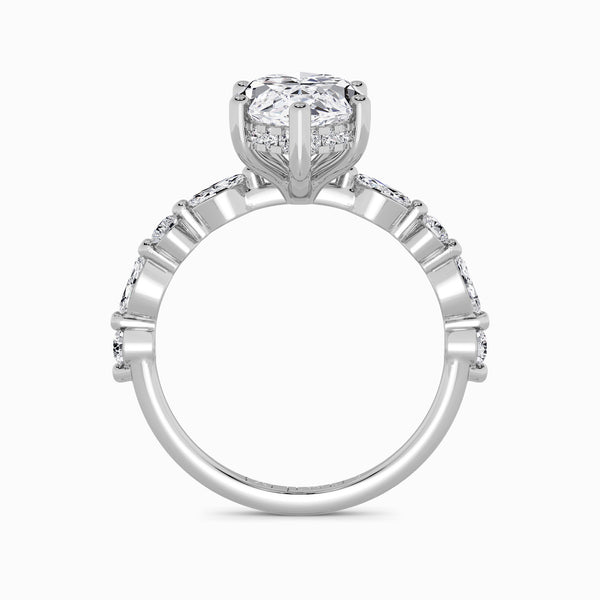 Marquise Brilliant Lab Diamond Engagement Ring With Bubble Band (1CT+)