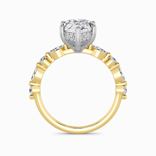 Marquise Brilliant Lab Diamond Engagement Ring With Bubble Band (1CT+)