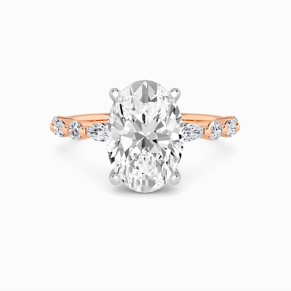 Oval Brilliant Lab Diamond Engagement Ring With Bubble Band (1CT+)