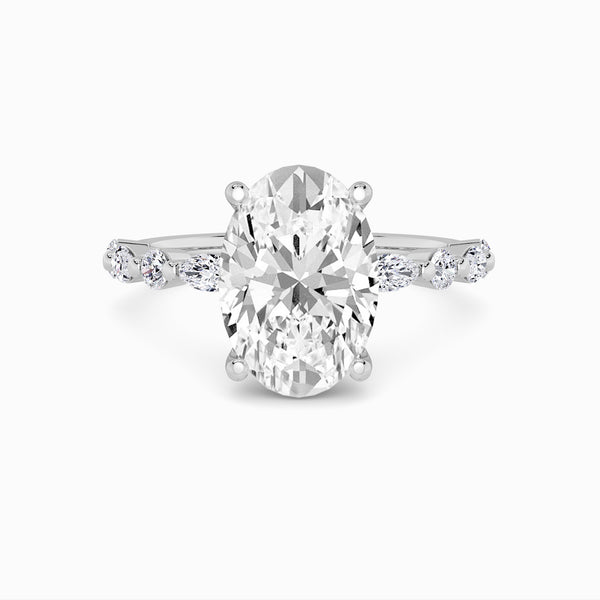 Oval Brilliant Lab Diamond Engagement Ring With Bubble Band (1CT+)