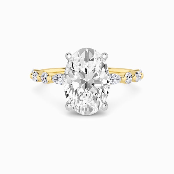 Oval Brilliant Lab Diamond Engagement Ring With Bubble Band (1CT+)
