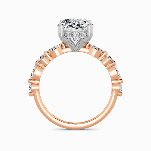 Oval Brilliant Lab Diamond Engagement Ring With Bubble Band (1CT+)