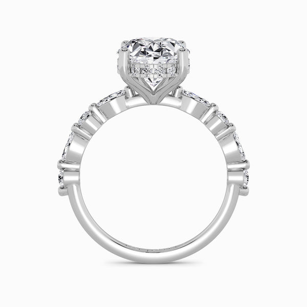 Oval Brilliant Lab Diamond Engagement Ring With Bubble Band (1CT+)