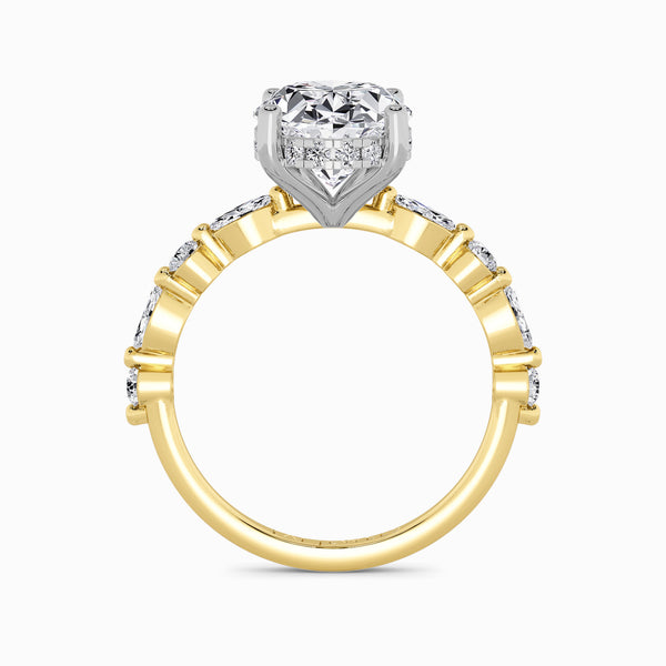 Oval Brilliant Lab Diamond Engagement Ring With Bubble Band (1CT+)
