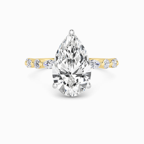 Pear Brilliant Lab Diamond Engagement Ring With Bubble Band (1CT+)