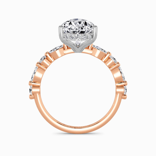 Pear Brilliant Lab Diamond Engagement Ring With Bubble Band (1CT+)