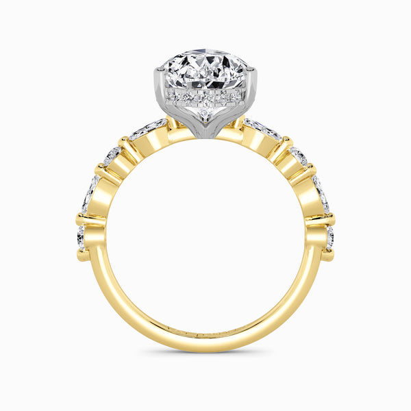 Pear Brilliant Lab Diamond Engagement Ring With Bubble Band (1CT+)