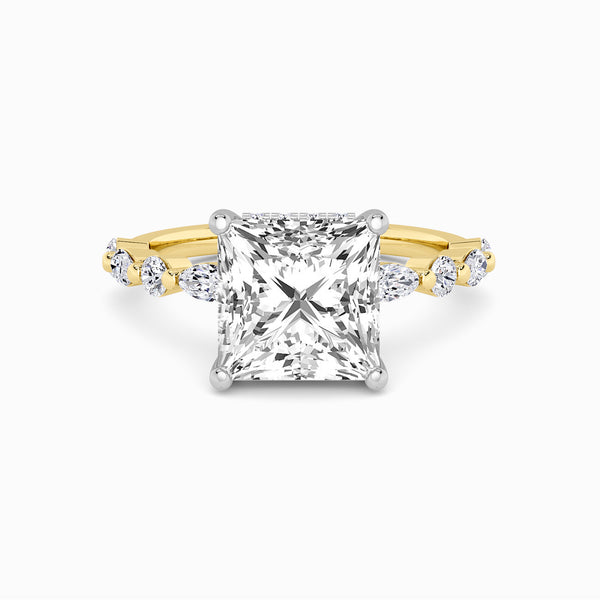 Princess Cut Lab Diamond Engagement Ring With Bubble Band (1CT+)