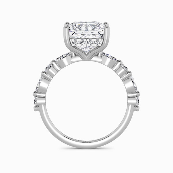 Princess Cut Lab Diamond Engagement Ring With Bubble Band (1CT+)