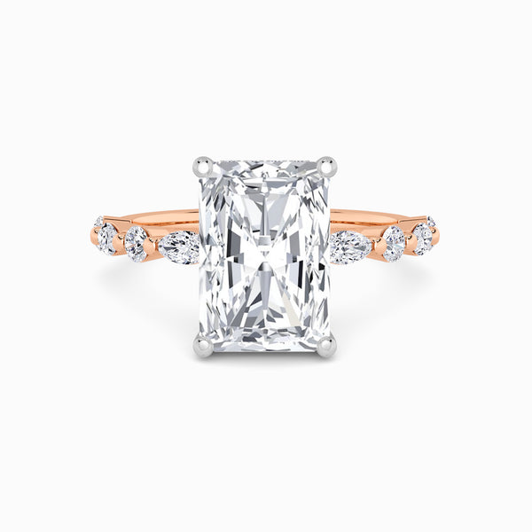 Radiant Cut Lab Diamond Engagement Ring With Bubble Band (1CT+)