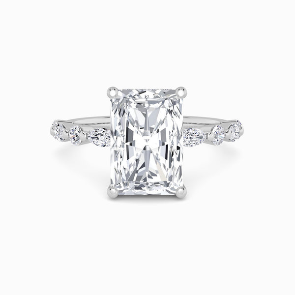 Radiant Cut Lab Diamond Engagement Ring With Bubble Band (1CT+)