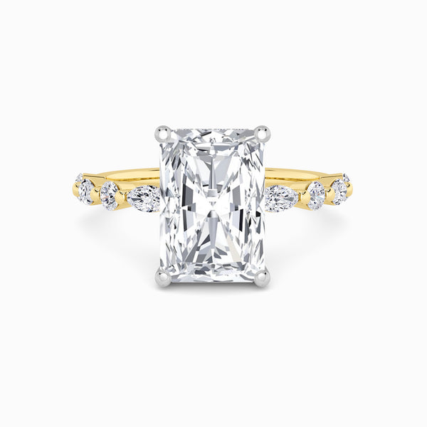 Radiant Cut Lab Diamond Engagement Ring With Bubble Band (1CT+)