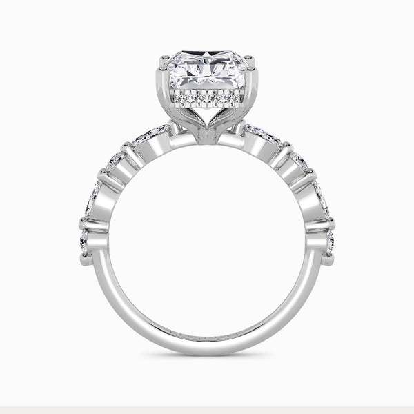 Radiant Cut Lab Diamond Engagement Ring With Bubble Band (1CT+)
