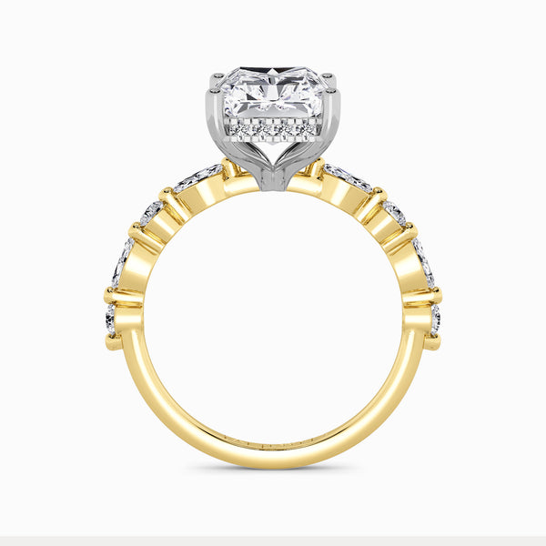 Radiant Cut Lab Diamond Engagement Ring With Bubble Band (1CT+)