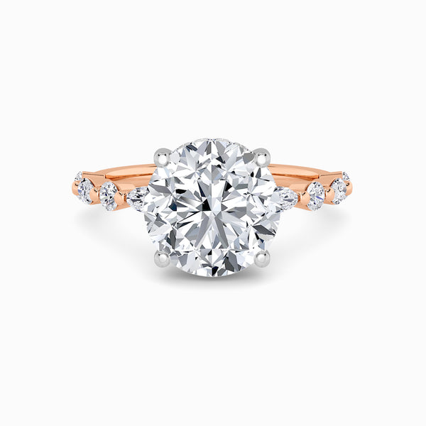 Round Brilliant Lab Diamond Engagement Ring With Bubble Band (1CT+)