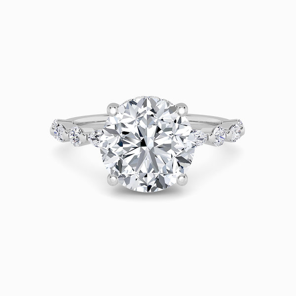 Round Brilliant Lab Diamond Engagement Ring With Bubble Band (1CT+)