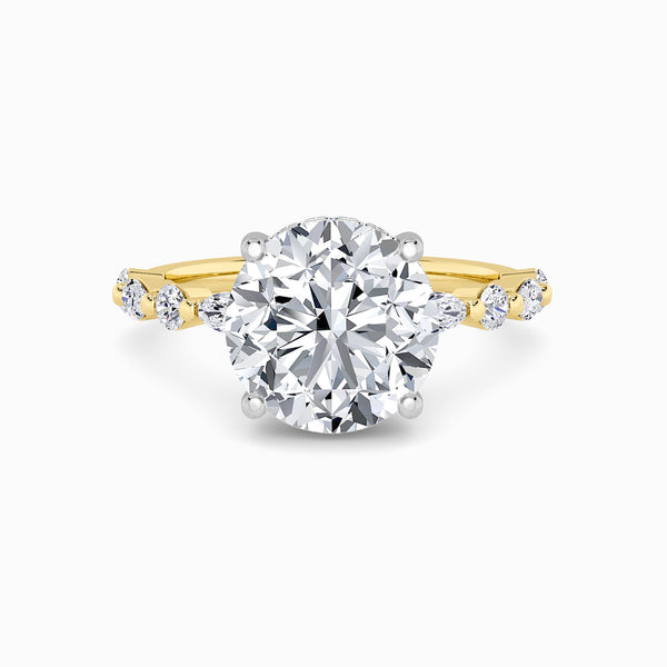 Round Brilliant Lab Diamond Engagement Ring With Bubble Band (1CT+)