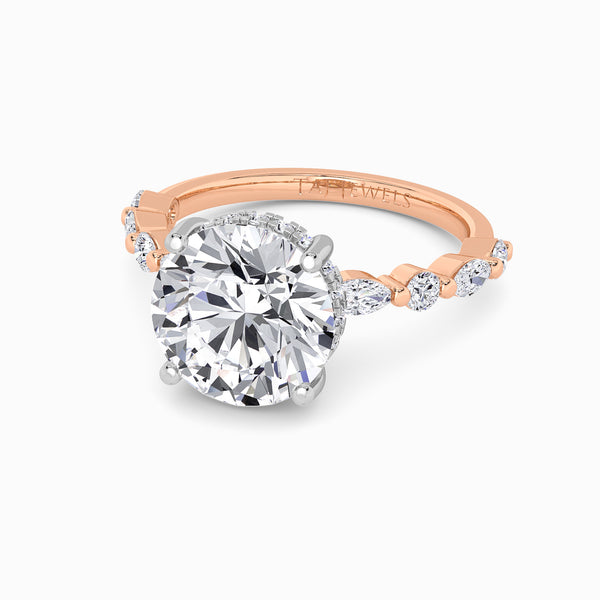 Round Brilliant Lab Diamond Engagement Ring With Bubble Band (1CT+)