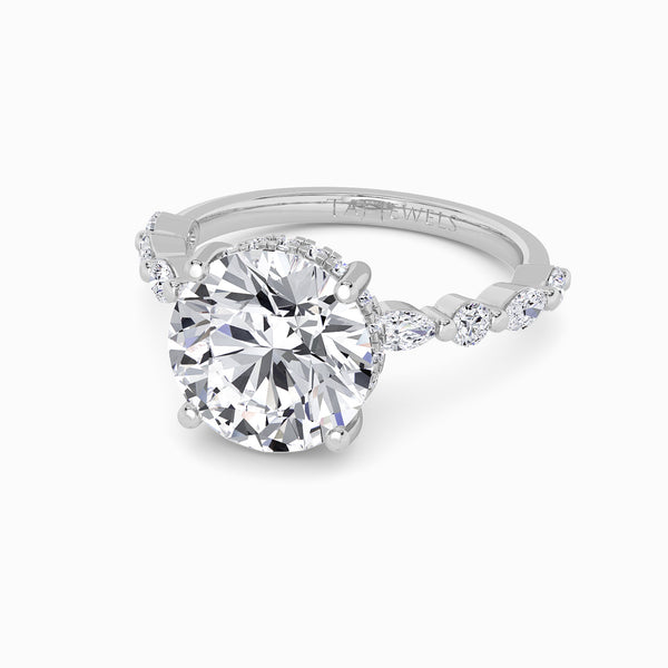 Round Brilliant Lab Diamond Engagement Ring With Bubble Band (1CT+)