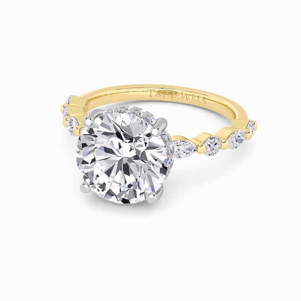 Round Brilliant Lab Diamond Engagement Ring With Bubble Band (1CT+)