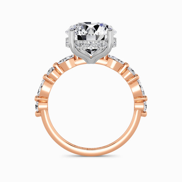Round Brilliant Lab Diamond Engagement Ring With Bubble Band (1CT+)