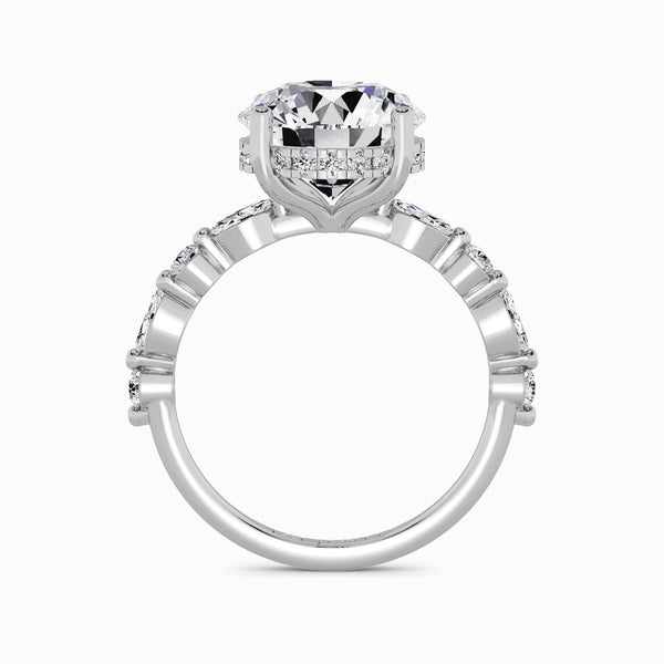 Round Brilliant Lab Diamond Engagement Ring With Bubble Band (1CT+)