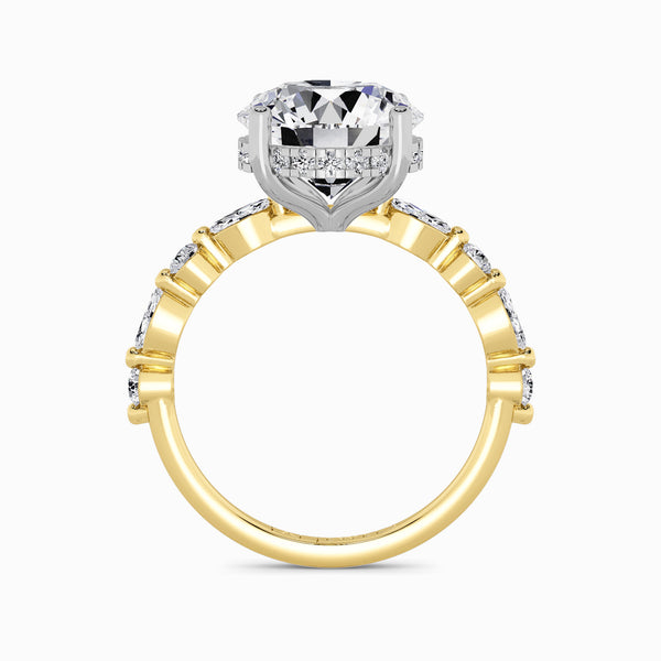 Round Brilliant Lab Diamond Engagement Ring With Bubble Band (1CT+)