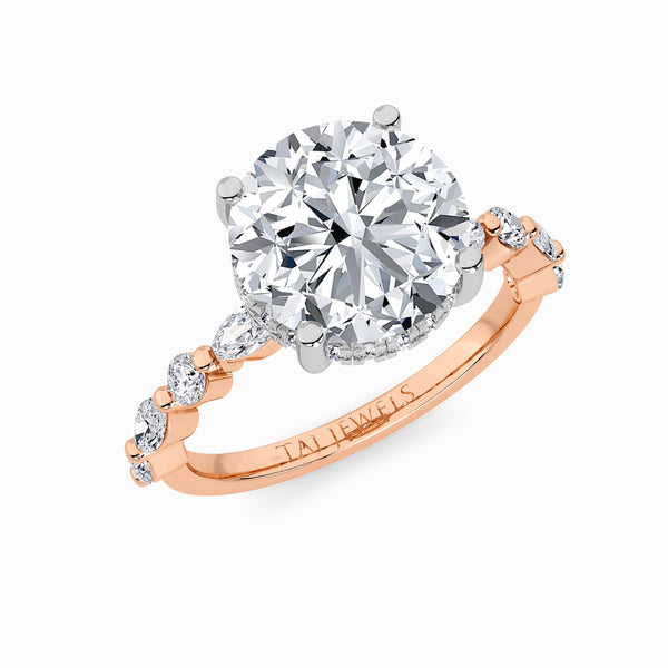 Round Brilliant Lab Diamond Engagement Ring With Bubble Band (1CT+)