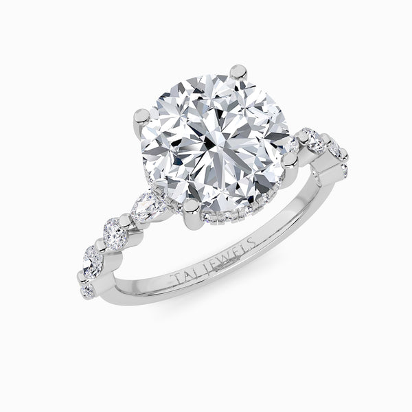Round Brilliant Lab Diamond Engagement Ring With Bubble Band (1CT+)