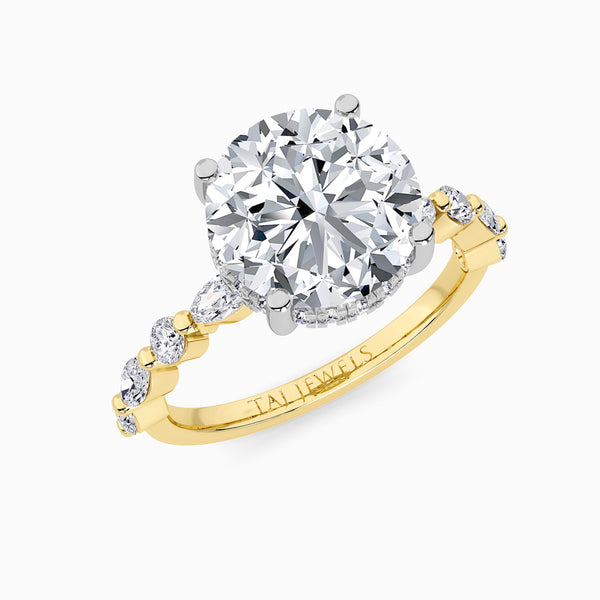 Round Brilliant Lab Diamond Engagement Ring With Bubble Band (1CT+)