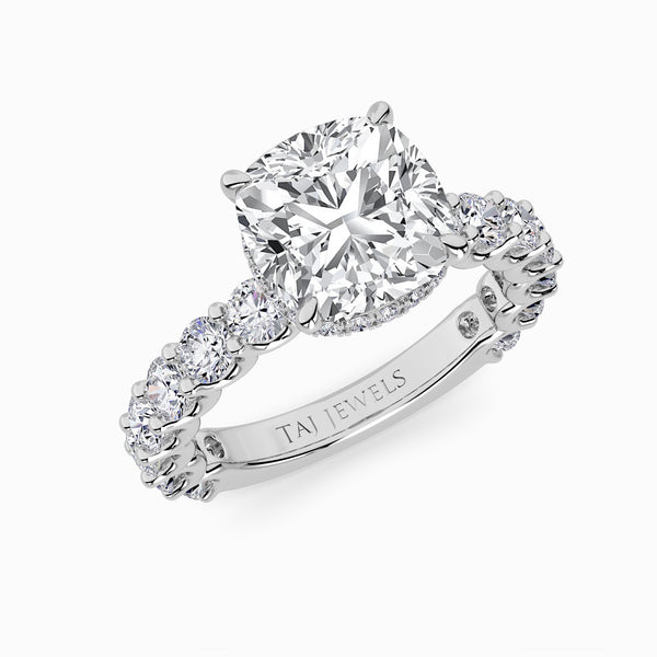 Cushion Brilliant Lab Diamond Engagement Ring (1.50CT+)