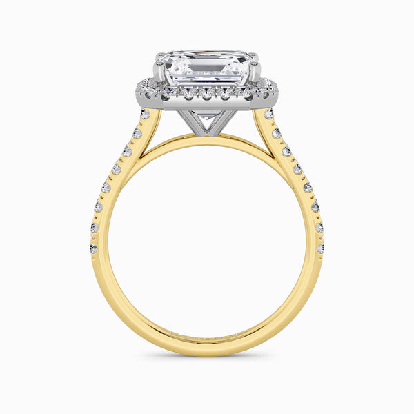 Asscher Cut Lab Diamond Halo Engagement Ring (Cathedral) (0.50ct+)