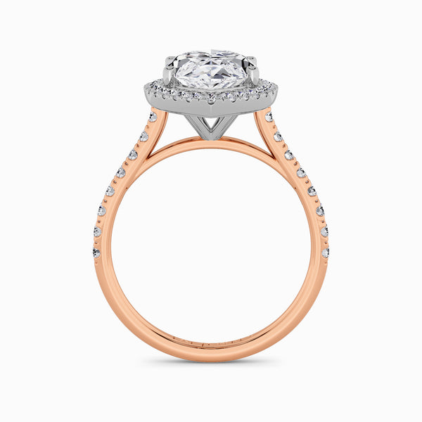 Marquise Brilliant Cut Lab Diamond Halo Engagement Ring (Cathedral) (0.50ct+)