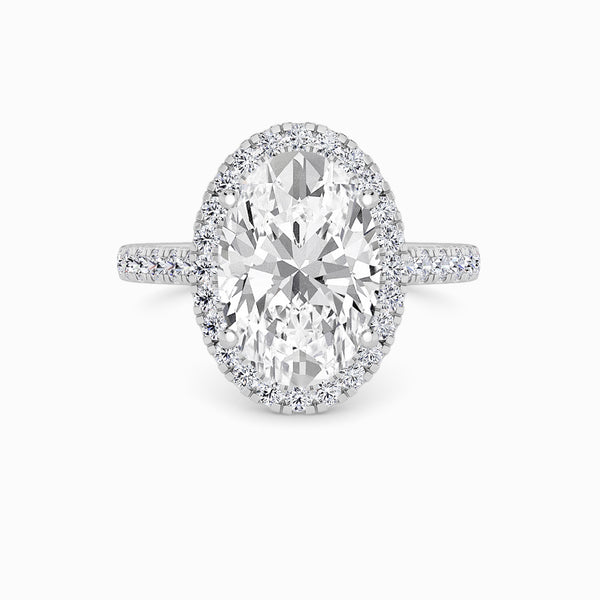 Oval Brilliant Cut Lab Diamond Halo Engagement Ring (Cathedral) (0.50ct+)