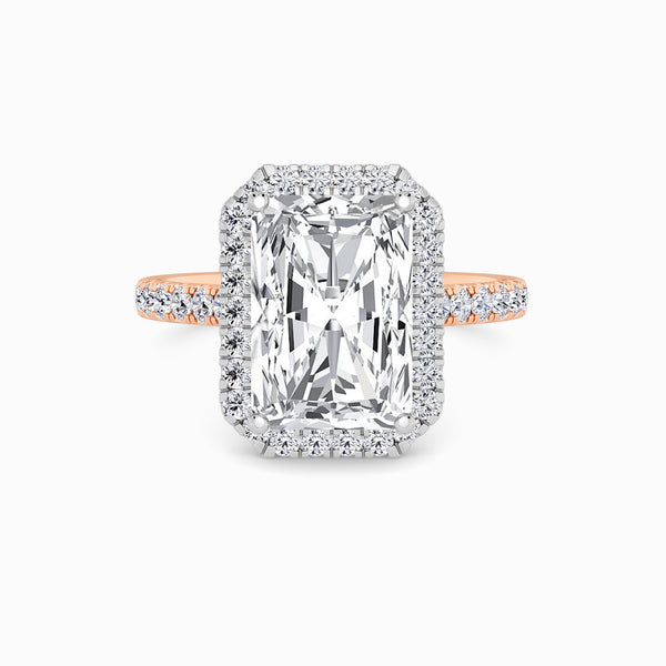 Radiant Cut Lab Diamond Halo Engagement Ring (Cathedral) (0.50ct+)