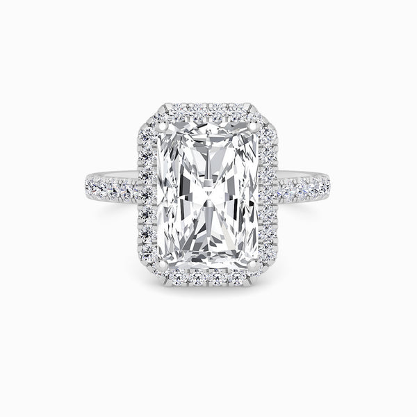 Radiant Cut Lab Diamond Halo Engagement Ring (Cathedral) (0.50ct+)