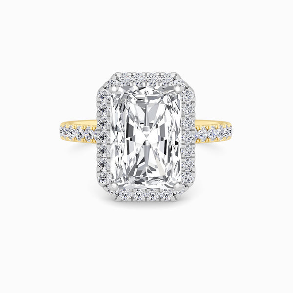 Radiant Cut Lab Diamond Halo Engagement Ring (Cathedral) (0.50ct+)